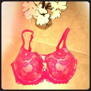 Hot Pink Lace Lined Bra